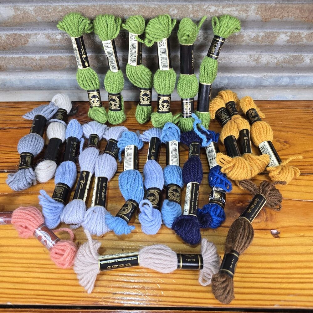 DMC Laine Colbert Tapestry Yarn Lot of 22 Assorted Colors 100% Virgin Wool
